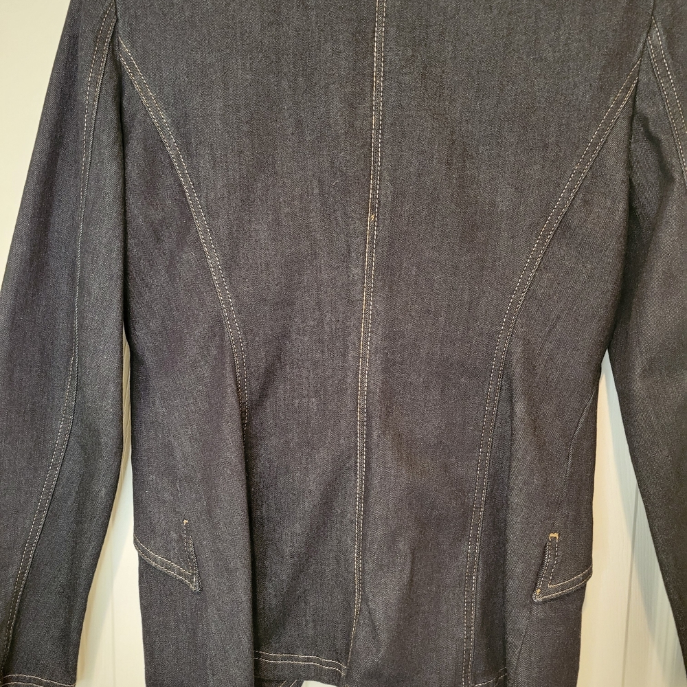 WHITE HOUSE BLACK MARKET Tailored Denim Blazer Sz 10 - Picture 11 of 12